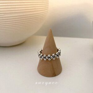 New 925 Sterling Silver Bead Rings Delicate Rings Stackable Rings